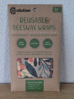 Ecolution Reusable Beeswax Wraps 5 pc Set